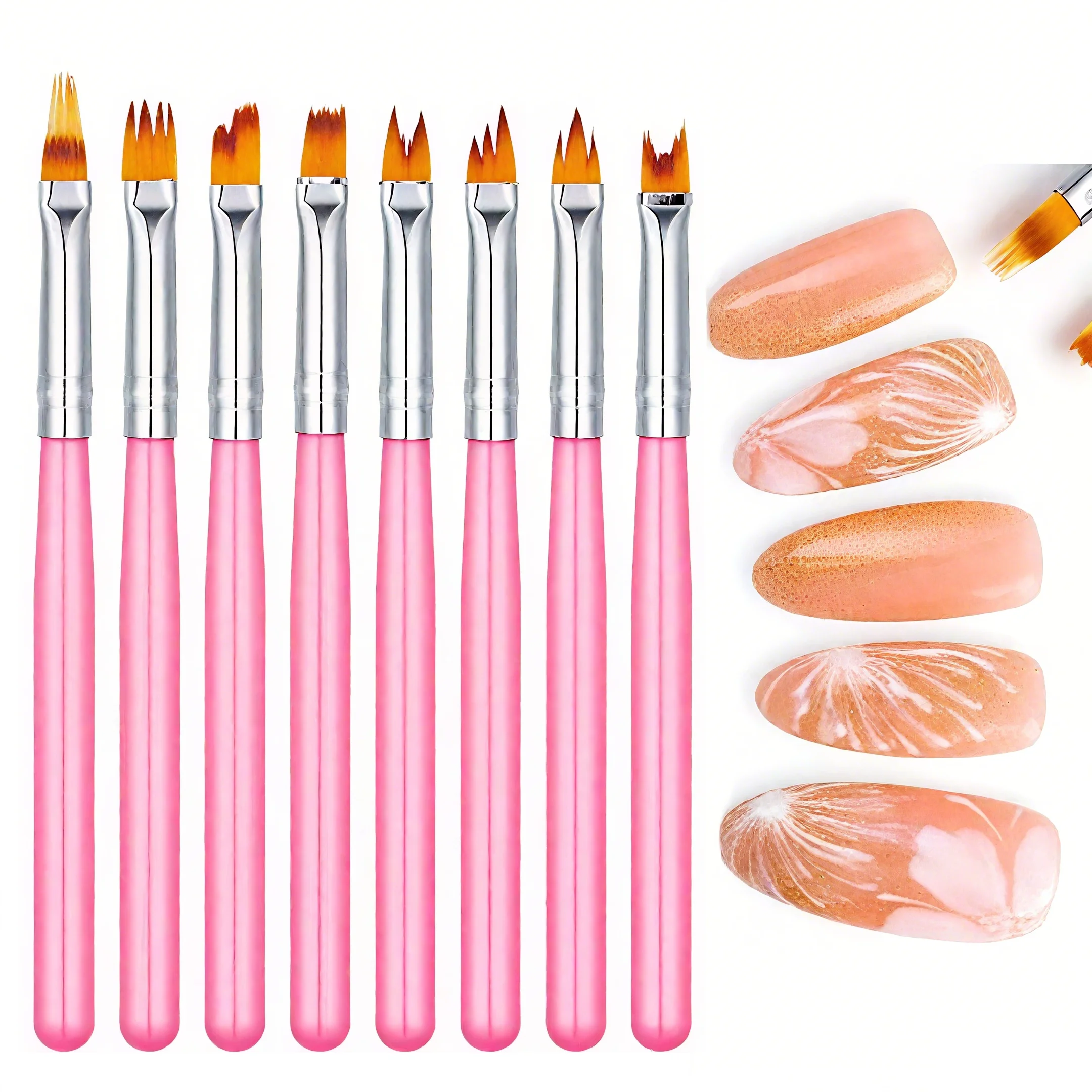 Nail Art Zig Zag - 8-Piece Nail Art Brush Set –
