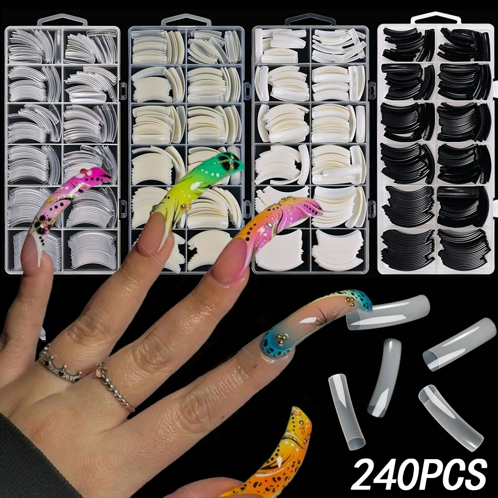 240PC Hawk Curved Long Square  - đánh giá và giá Nail Art Xxl