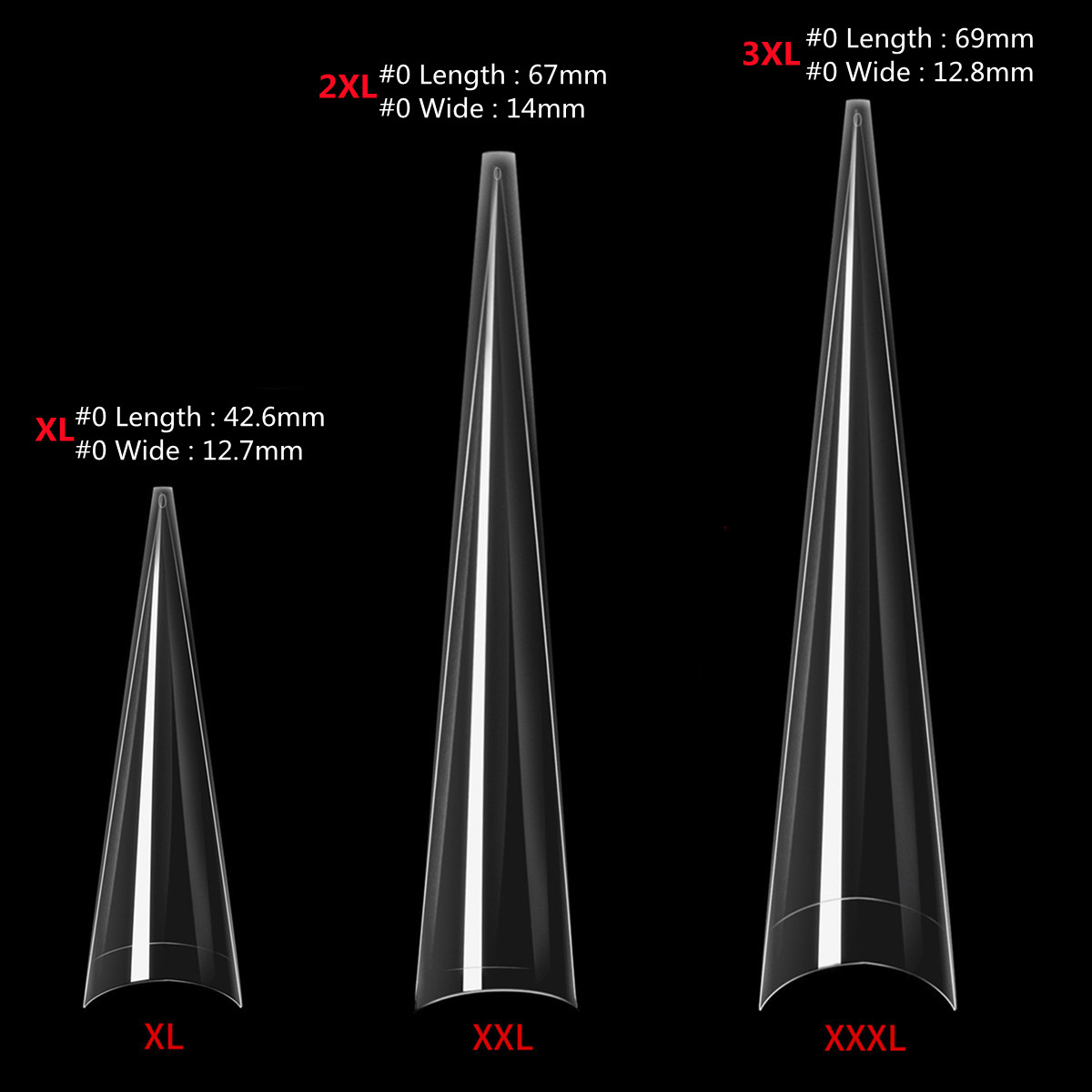 XXL Stiletto False Nails -Half - đánh giá và giá Nail Art Xxl
