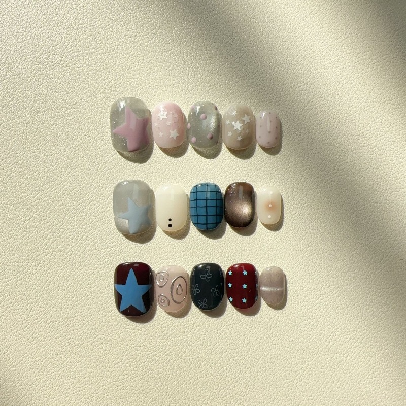10PCS Handmade Ins Style Short - đánh giá và giá Nail Art Cat Eye Simple