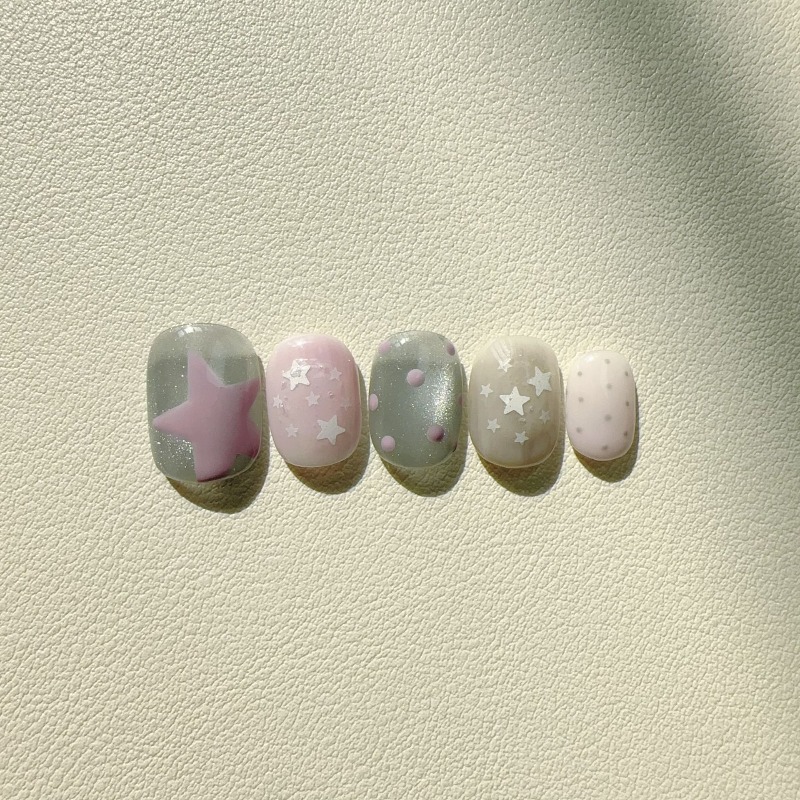 10PCS Handmade Ins Style Short - đánh giá và giá Nail Art Cat Eye Simple