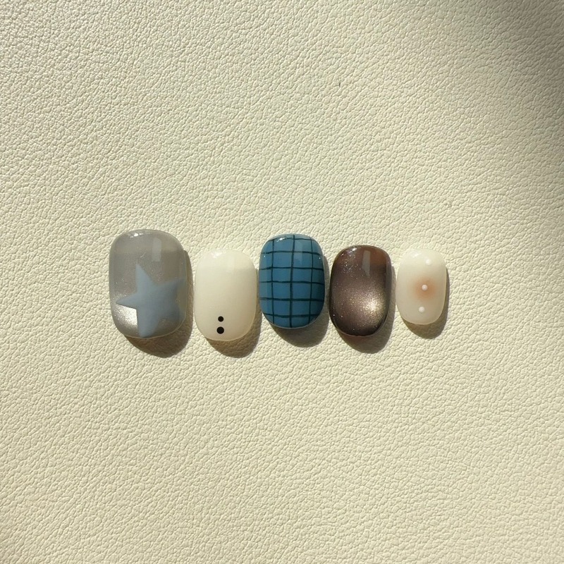 10PCS Handmade Ins Style Short - đánh giá và giá Nail Art Cat Eye Simple