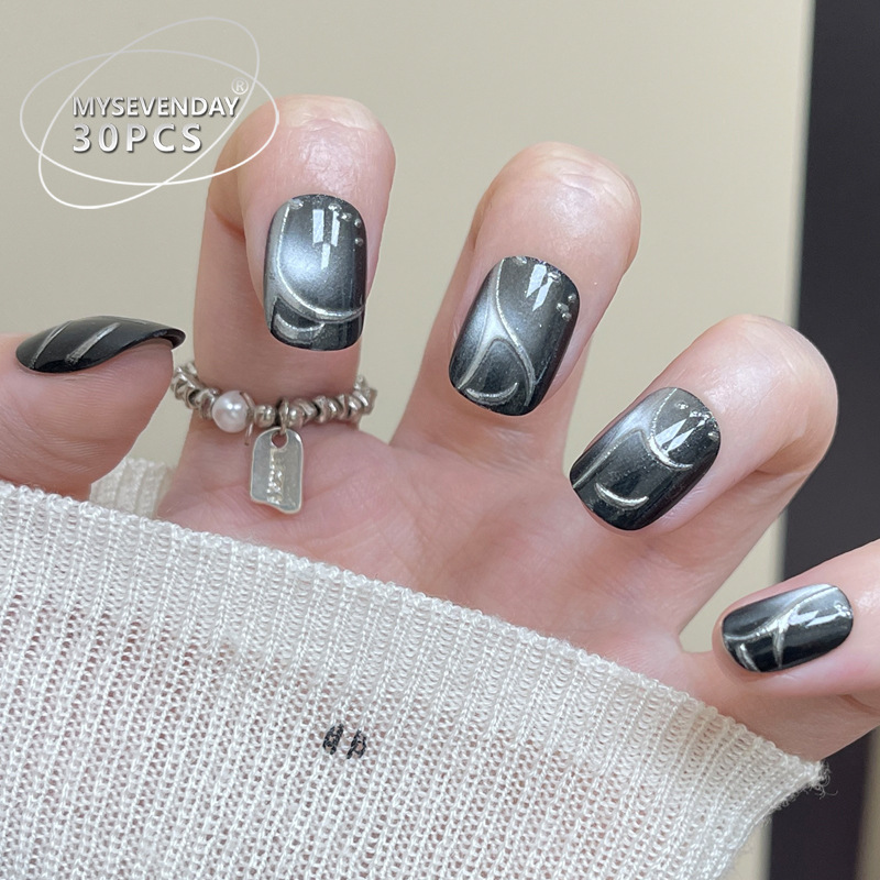 30 pieces French handmade blac - đánh giá và giá Nail Art Cat Eye Simple