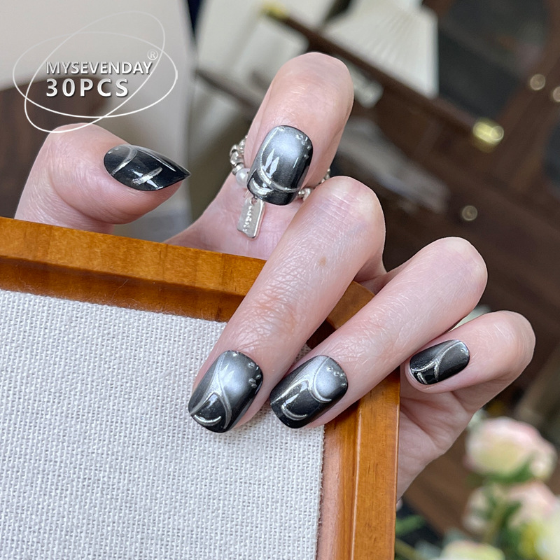 30 pieces French handmade blac - đánh giá và giá Nail Art Cat Eye Simple