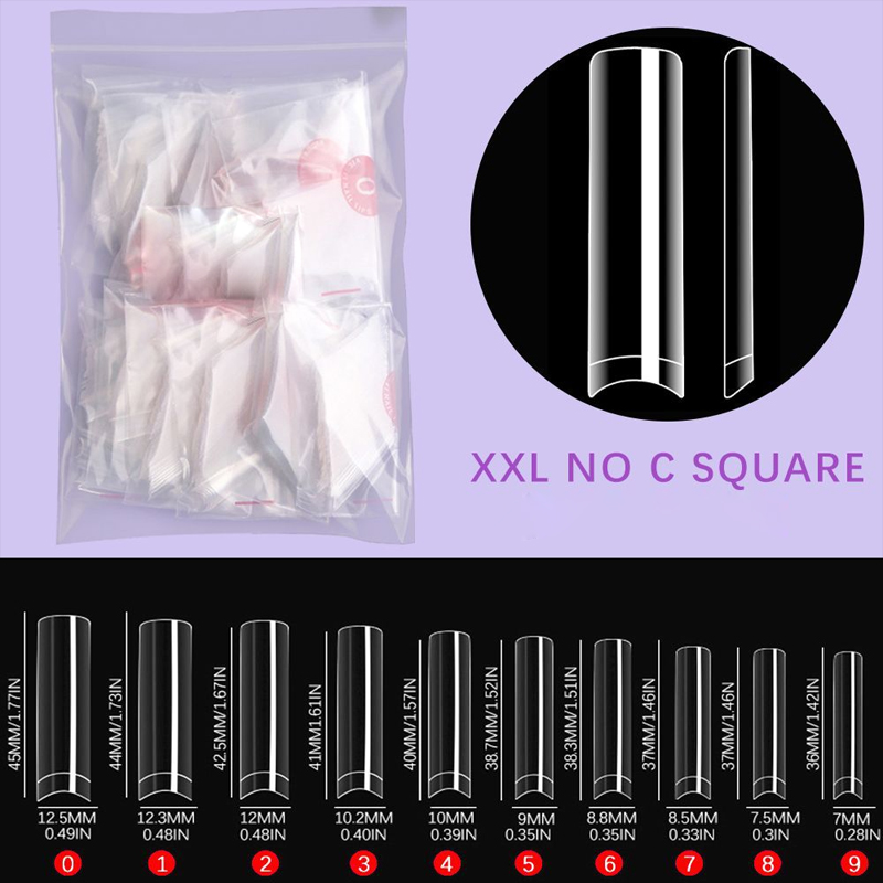 500Pcs XXL No C Curve Nail Tip - đánh giá và giá Nail Art Xxl