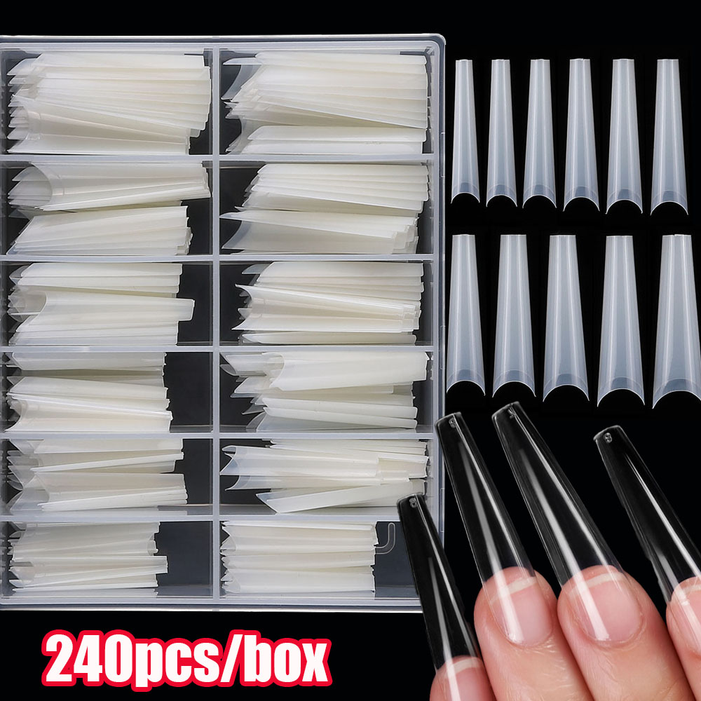 240Pcs Extra Long C Curve Stra - đánh giá và giá Nail Art Xxl