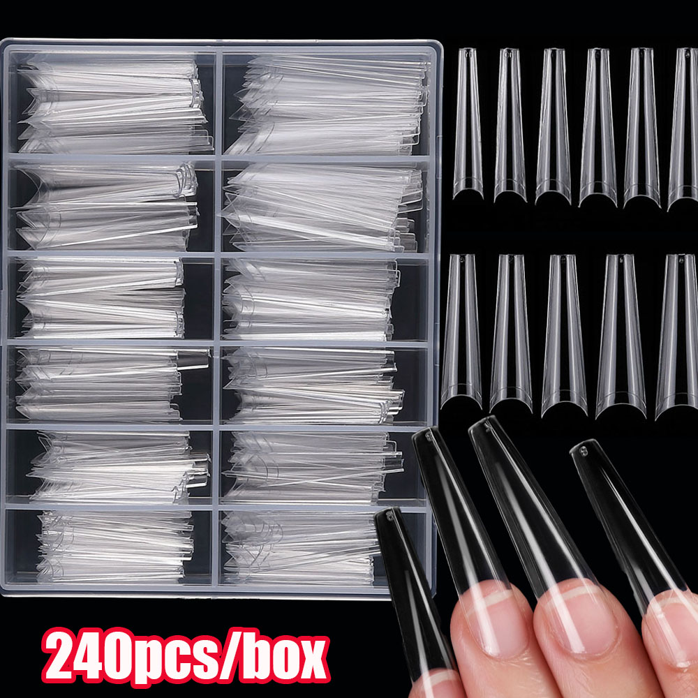 240Pcs Extra Long C Curve Stra - đánh giá và giá Nail Art Xxl