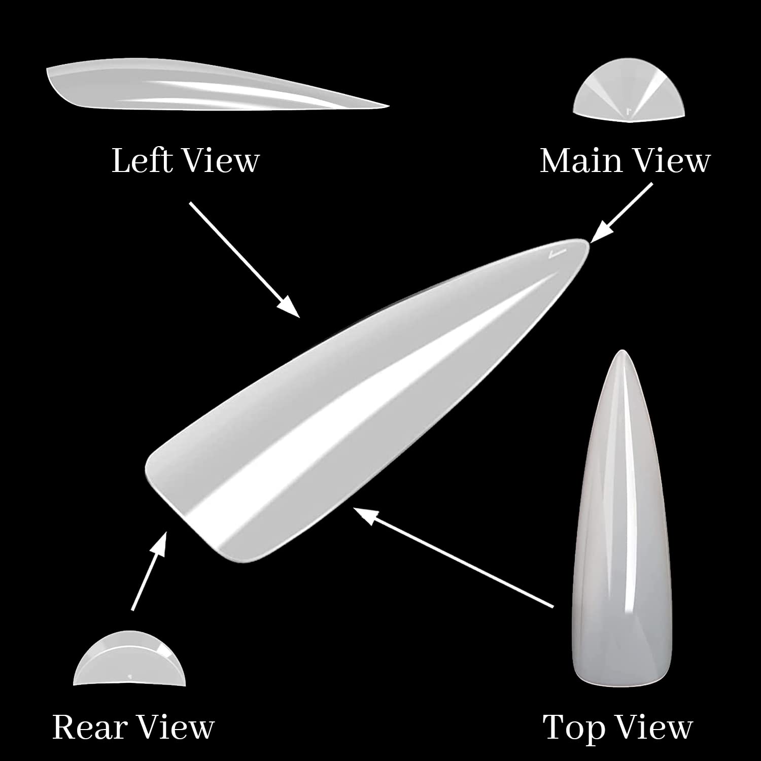 XXL Stiletto Nail Tips 500pcs  - đánh giá và giá Nail Art Xxl