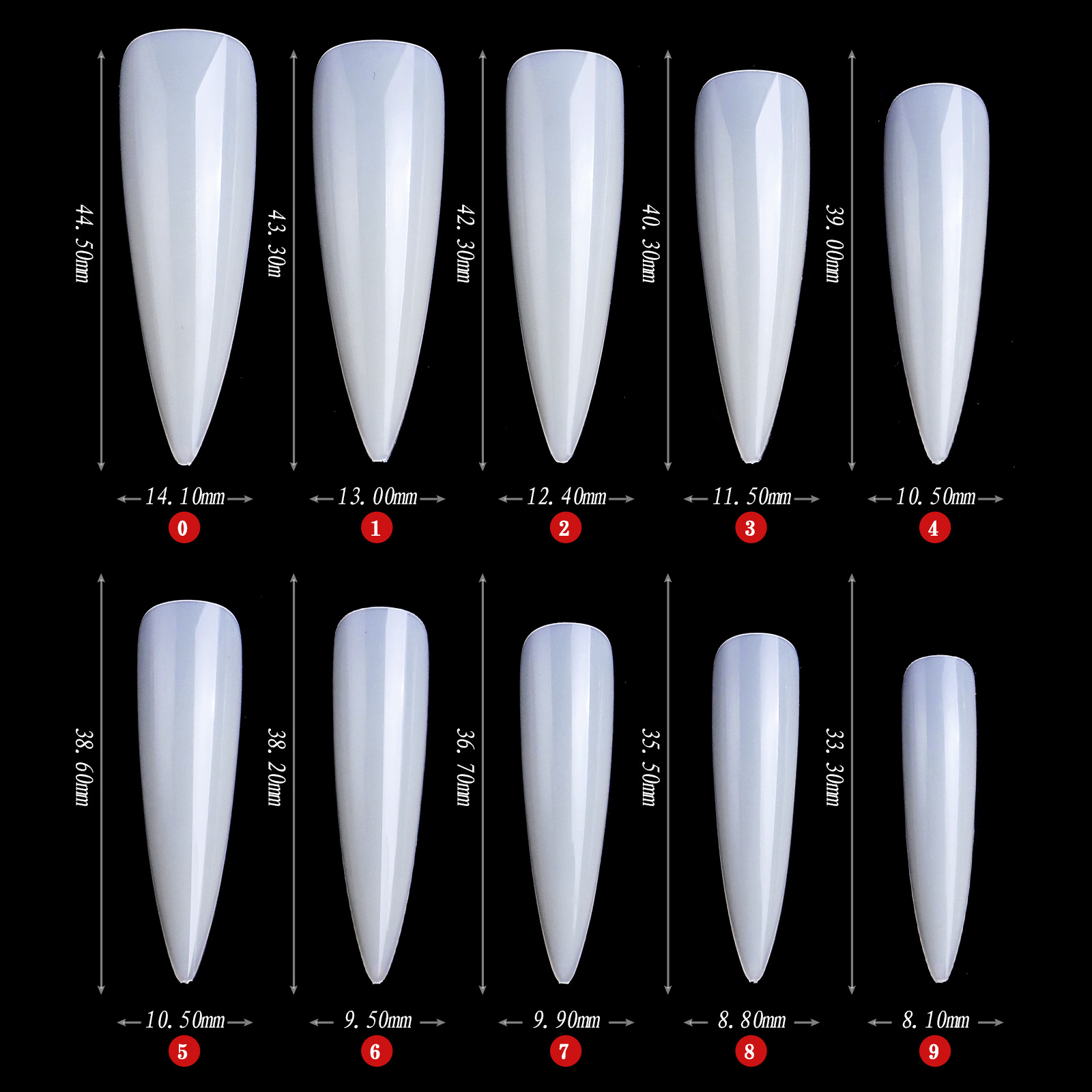 XXL Stiletto Nail Tips 500pcs  - đánh giá và giá Nail Art Xxl