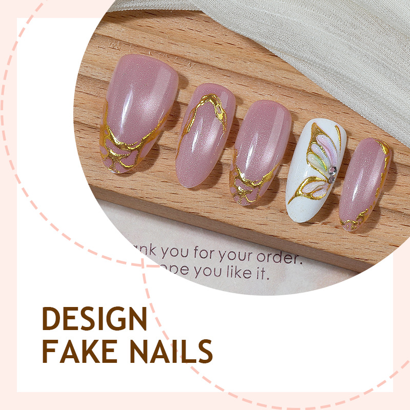 Cat Eye Almond False Nails Gol - đánh giá và giá Nail Art Cat Eye Simple