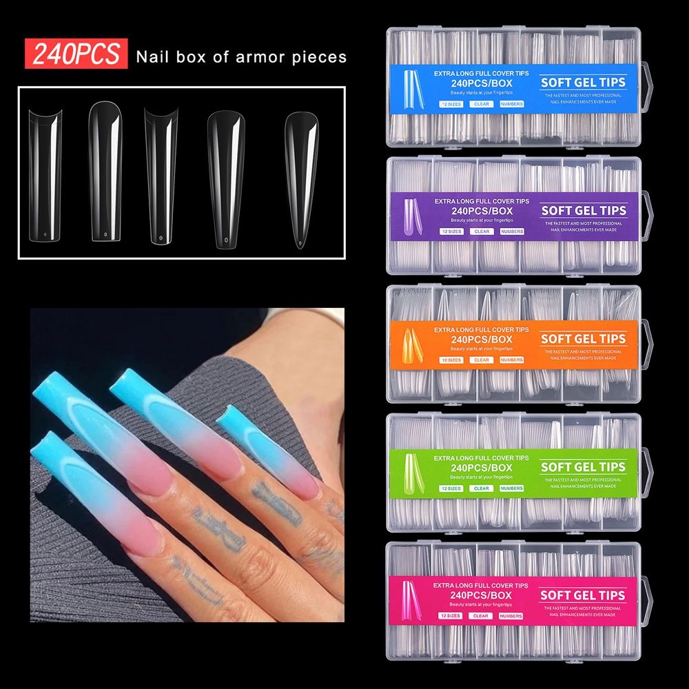 240Pcs/Box Transparent XXL Ful - đánh giá và giá Nail Art Xxl