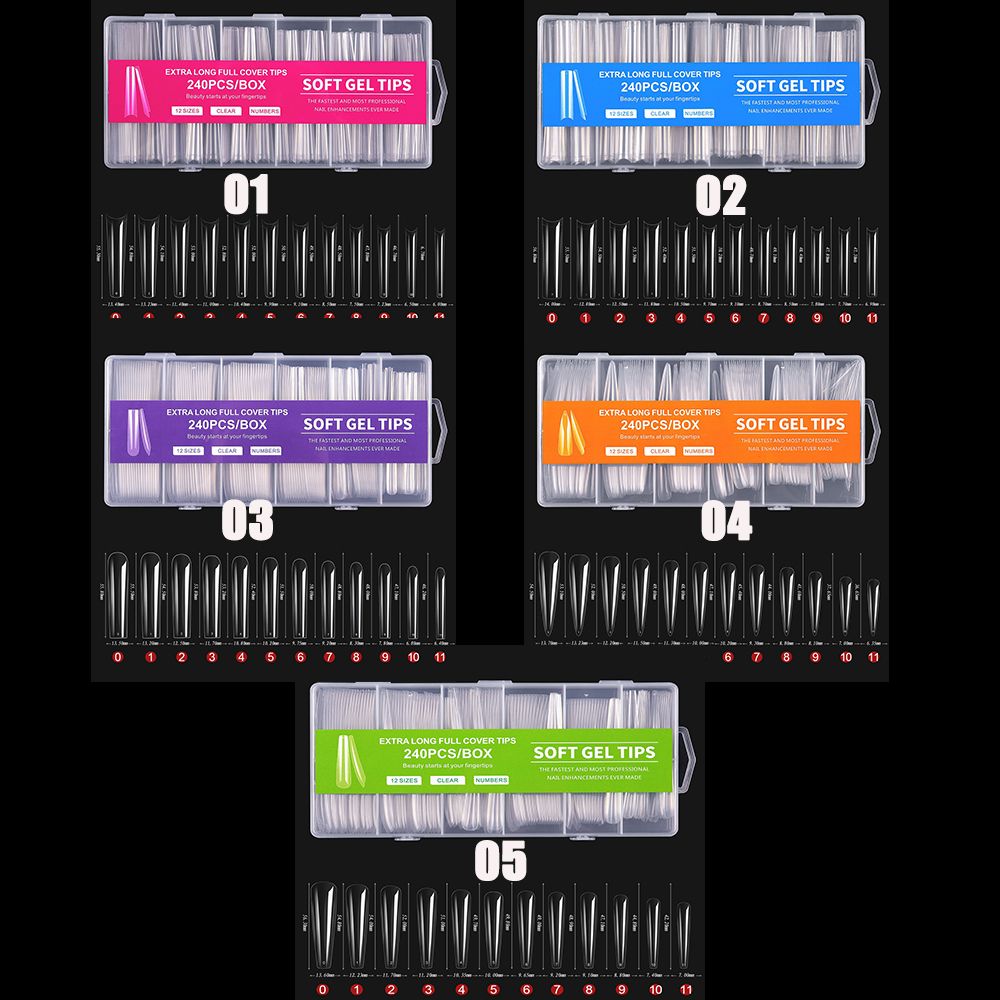 240Pcs/Box Transparent XXL Ful - đánh giá và giá Nail Art Xxl