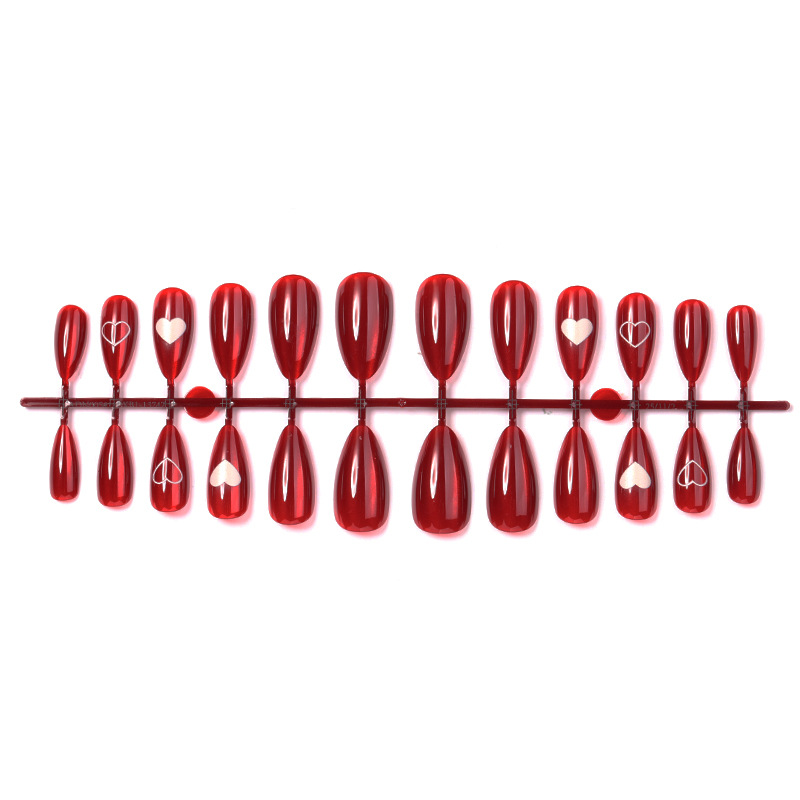 24PCS Simple Red Cat Eye Almon - đánh giá và giá Nail Art Cat Eye Simple