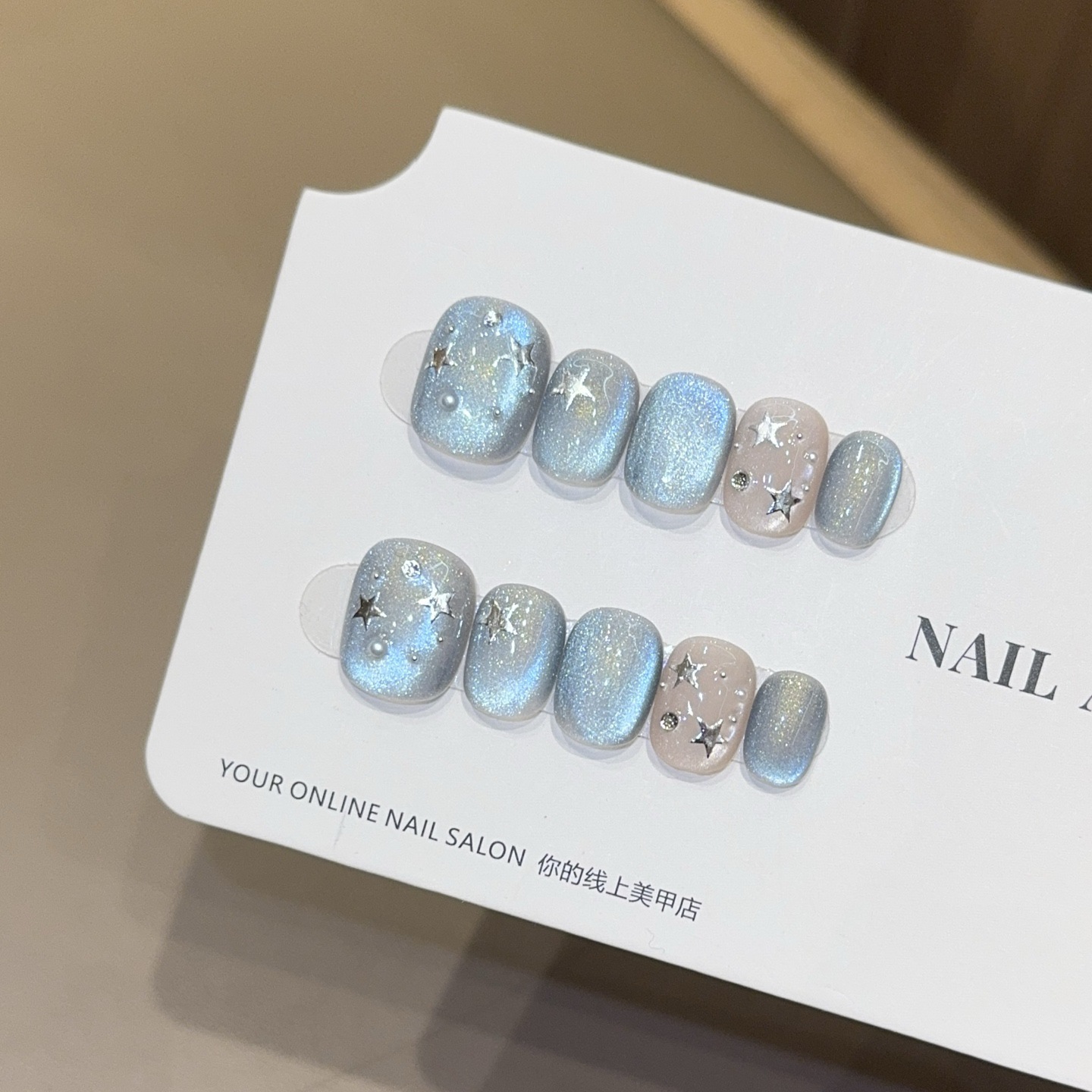 10Pcs Purple Short Round Head  - đánh giá và giá Nail Art Cat Eye Simple
