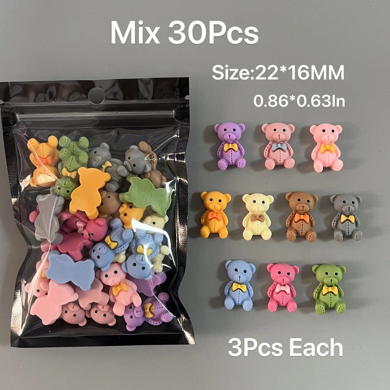 30Pcs Mix Cartoon Bear Bunny H - đánh giá và giá Nail Art Xxl