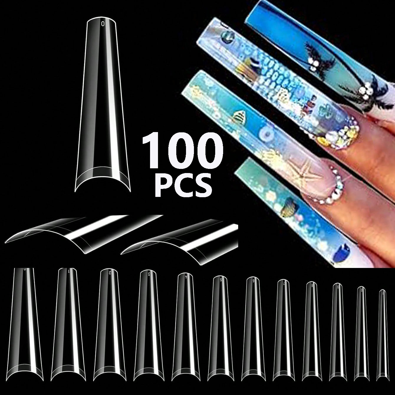 100Pcs XXL Transparent French  - đánh giá và giá Nail Art Xxl