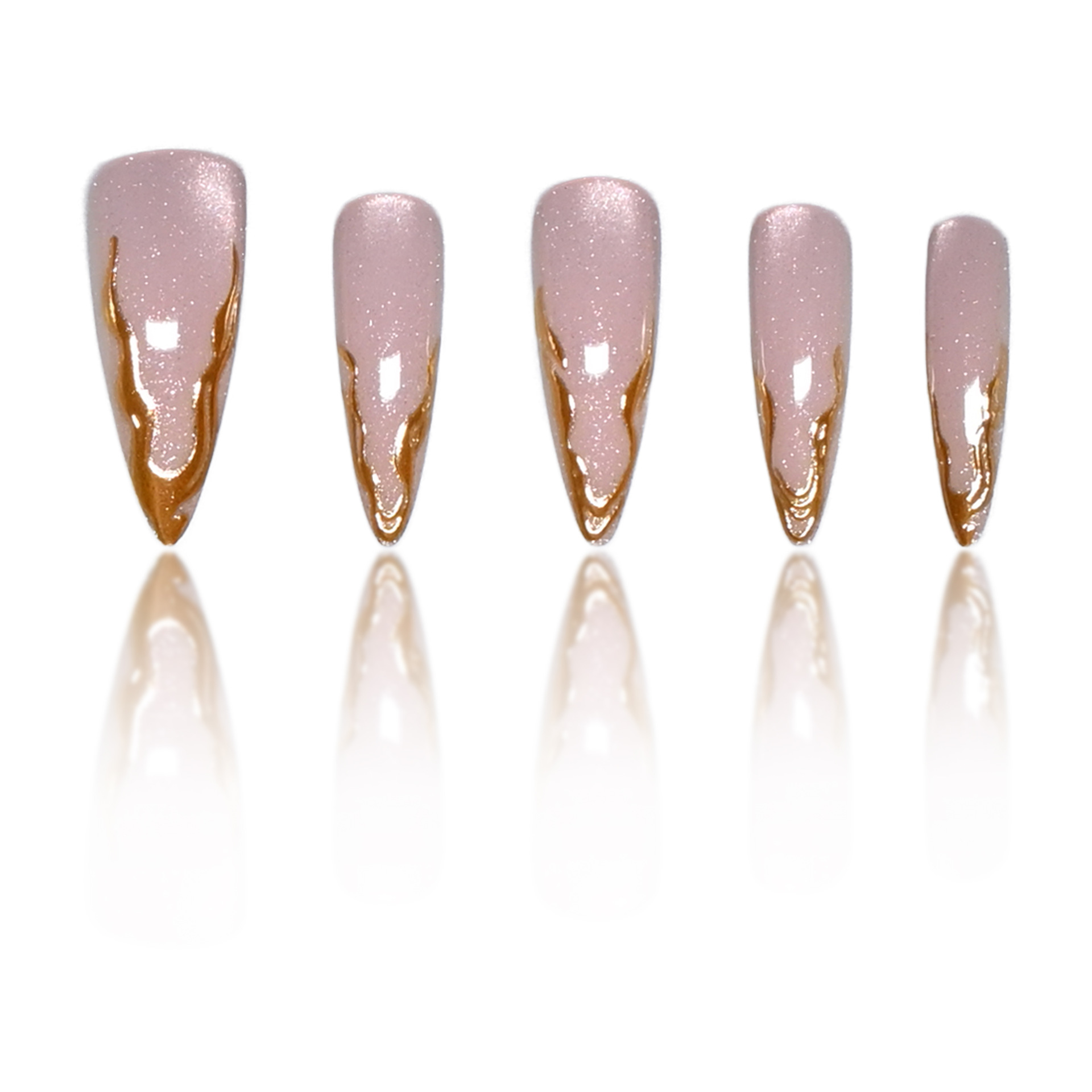 Cat Eye Almond Press on Nails  - đánh giá và giá Nail Art Cat Eye Simple
