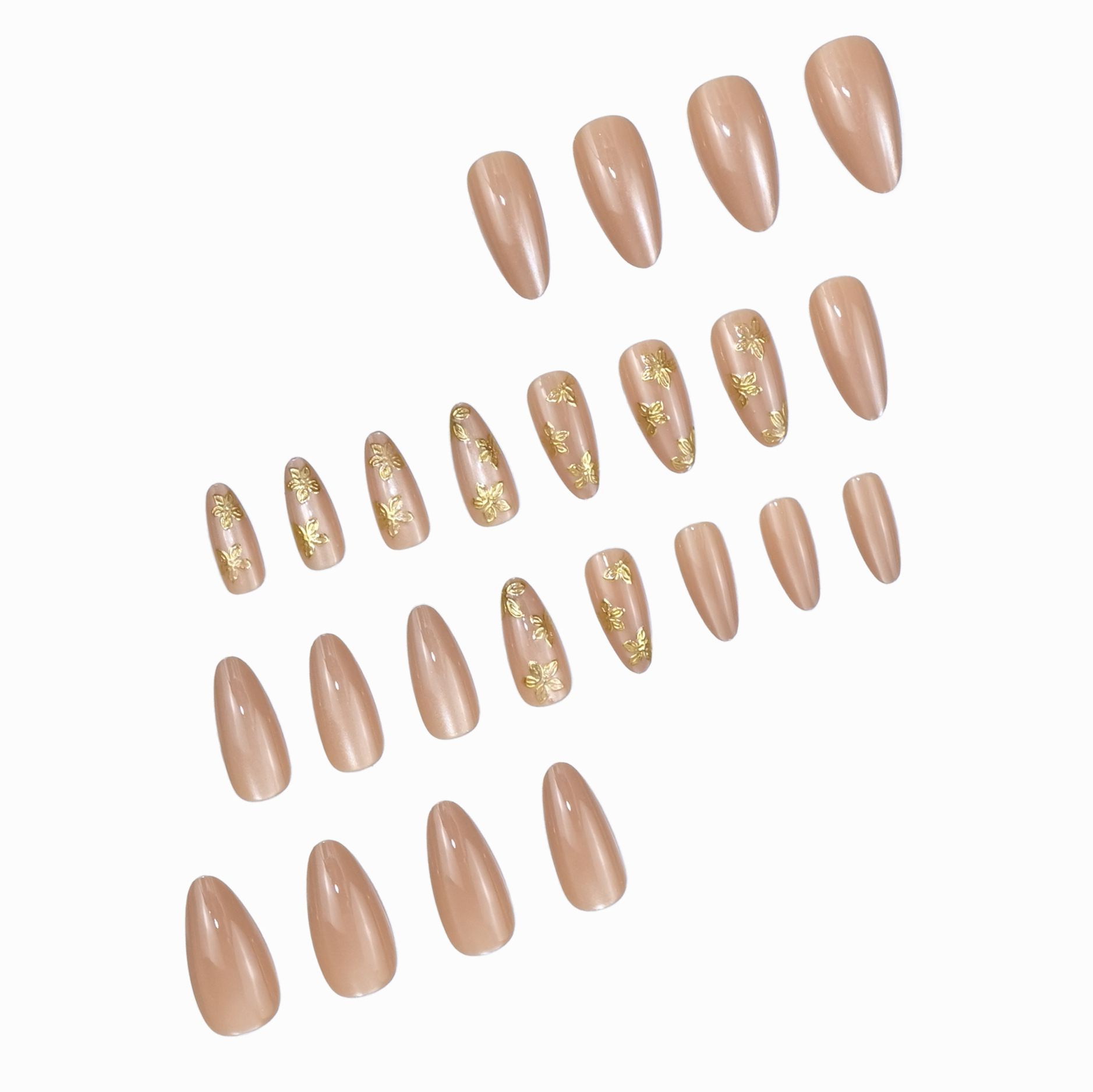 Cat Eye Almond Press on Nails  - đánh giá và giá Nail Art Cat Eye Simple